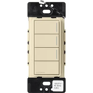 Lutron RadioRA 3 Sunnata RF Hybrid 3-Button Keypad, Raise/Lower, 120-277V, Sand, RRST-HN3RL-SD