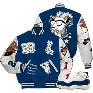 Rare Air Trophy Inspired Varsity Jacket, Premium Sneakerhead Bomber With Goat Theme, Collector Streetwear Gift For Bold Print Lovers