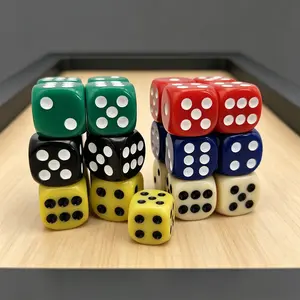 24pcs/pack Acrylic Dots Dice 16mm, Round Corner Multicolor, Board Game Mahjong Accessories, Perfect for Gaming Enthusiasts
