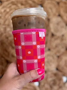 Iced Drink Sleeve - Bright Floral Quilt