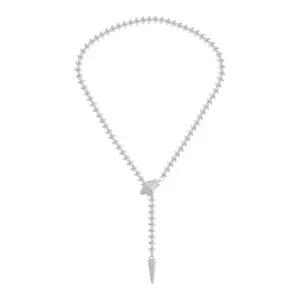 Snake Lariat Necklace - Elegant Design with Snake Charm, Adjustable Length, and Secure Clasp