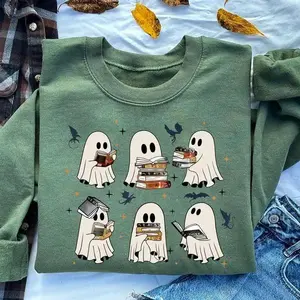 Ghost Book Dragon Sweatshirt, Ghost Bookish Shirt, Ghost 4th Wing Sweatshirt, Halloween Gift For Book Lovers, Bookish Halloween Sweatshirt, Ghost Reading Shirt, Halloween Shirt, Funny Ghost Tee, Spooky Season, Summer Halloween Shirt, Fall Graphic Tee.