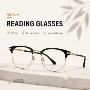 Couple Style Premium Photochromic Reading Glasses Anti-Blue Light Lightweight Frame