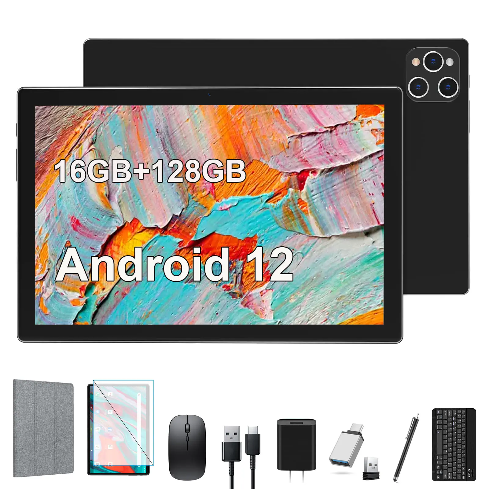 Tablet 2024 Latest Android 13 Tablet 128GB + 16GB (8+8 Expand) Large ...