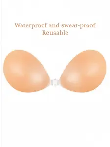 Reusable Waterproof Self-Adhesive Bra, Strapless Invisible Silicone Push-Up Pads, Suitable for Wedding Dresses, Backless Party Gowns