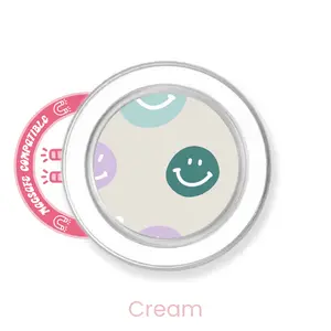 abbyrose Smiles 4 Miles Phone Grip with magnet Clear Cream