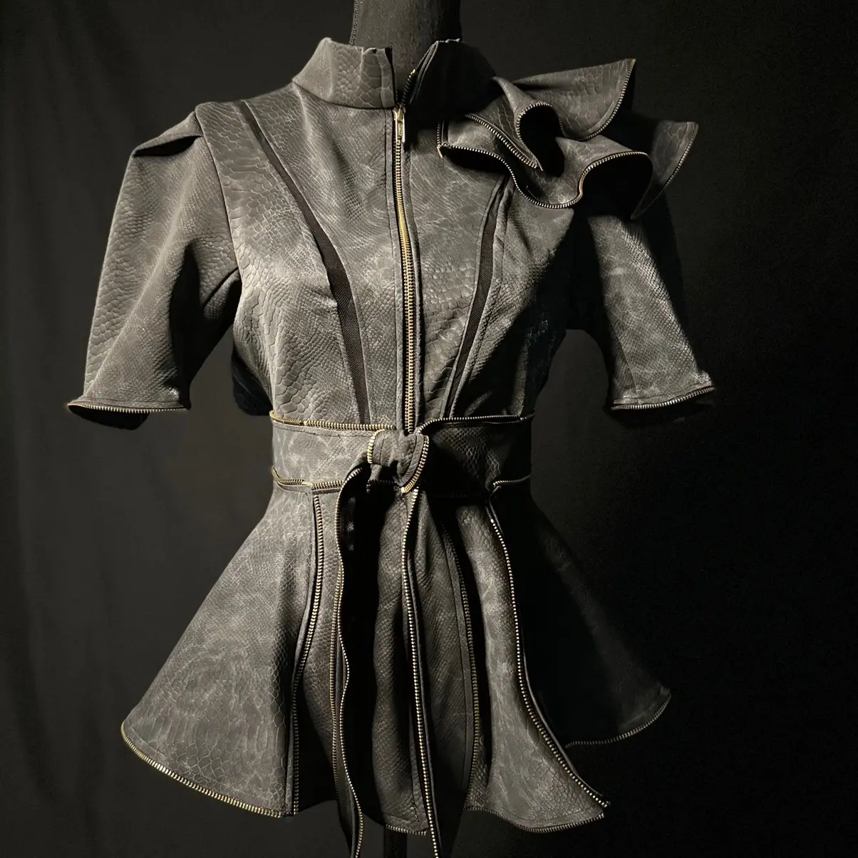 Leather Snakeskin Inspired Jacket