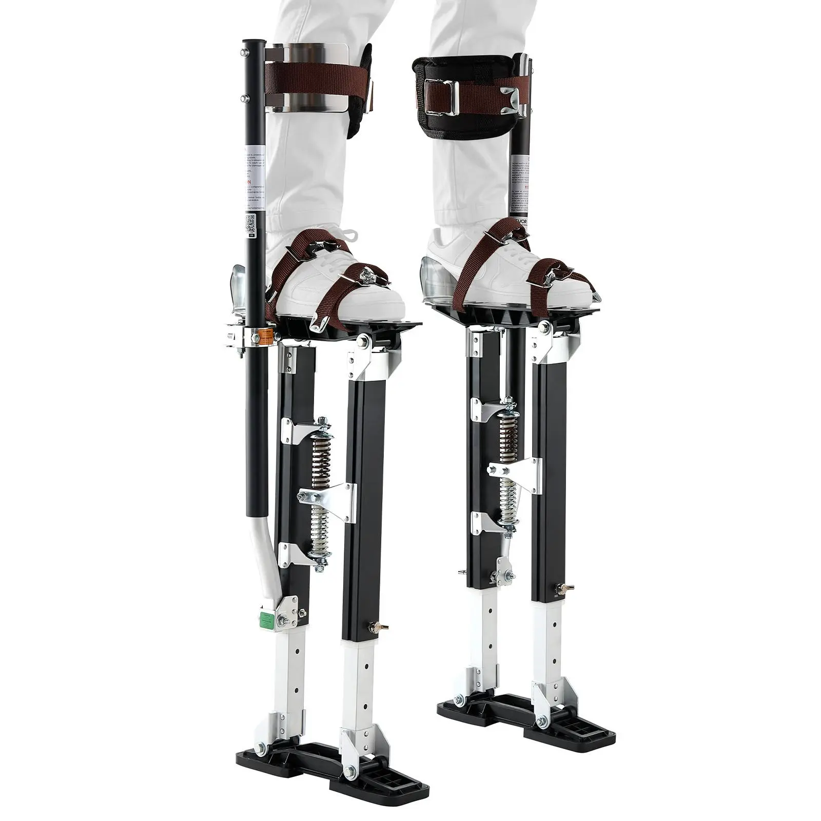 【SummerFinds】VEVOR Drywall Stilts, 19.1–31.1 in Adjustable Aluminum Painter Stilts, 228 lbs Load Capacity, Non-Slip Rubber Feet, Dual Spring Shock Absorption, Comfortable Leg Straps for Painting, Decoration, Black