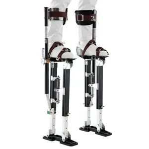 VEVOR Drywall Stilts, 19.1–31.1 in Adjustable Aluminum Painter Stilts, 228 lbs Load Capacity, Non-Slip Rubber Feet, Dual Spring Shock Absorption, Comfortable Leg Straps for Painting, Decoration, Black