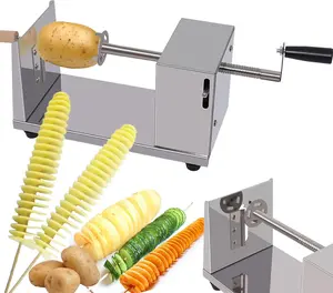 Twisted Potato slicer, Cortador de Papas en Espiral Tornado Curly Fry  with Stainless Steel skewers, Manual Spiral  Fries Cucumbers Carrots DIY BBQ Slicer with  Stick
