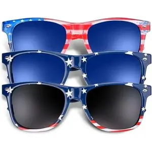 3 Pairs American Flag Sunglasses Patriotic Eyewivid Frames Lightweight Comfy Shades Men Women Teens 4th of July Party Favors Memorial Day Parade
