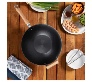 Honey-Can-Do Joyce Chen 14" Cast Iron Wok w/ Maple Handles