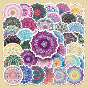 Mandala Pattern Sticker, 50pcs/set DIY Decorative Sticker, Art Stickers, Scrapbooking & Stamping Supplies for Journal Making, Gift Wrapping, Greeting Card, Diary Sticker