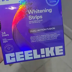 CEELIKE  Purple Teeth Whitening Strips  With Free Cheek Retractor - 7/21 Whitening Sessions -Nano-Hydroxyapatite Safe for Enamel - Non Sensitive Teeth Whitening - Peroxide-Free
