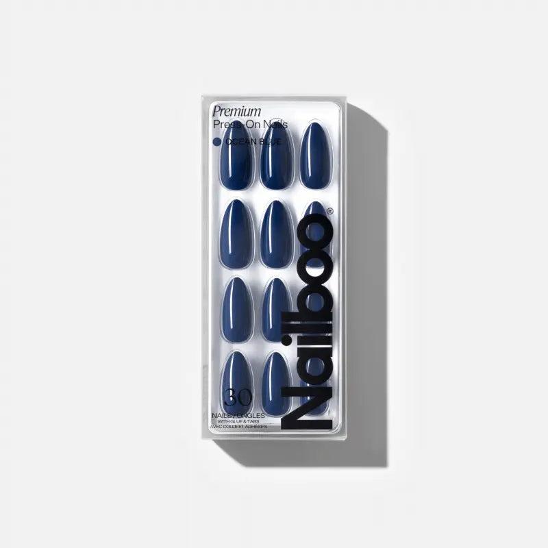 Ocean Blue Press On Almond Shape - Nailboo Premium Press-On Nails - Ultimate Flex-Comfort Nail Thickness