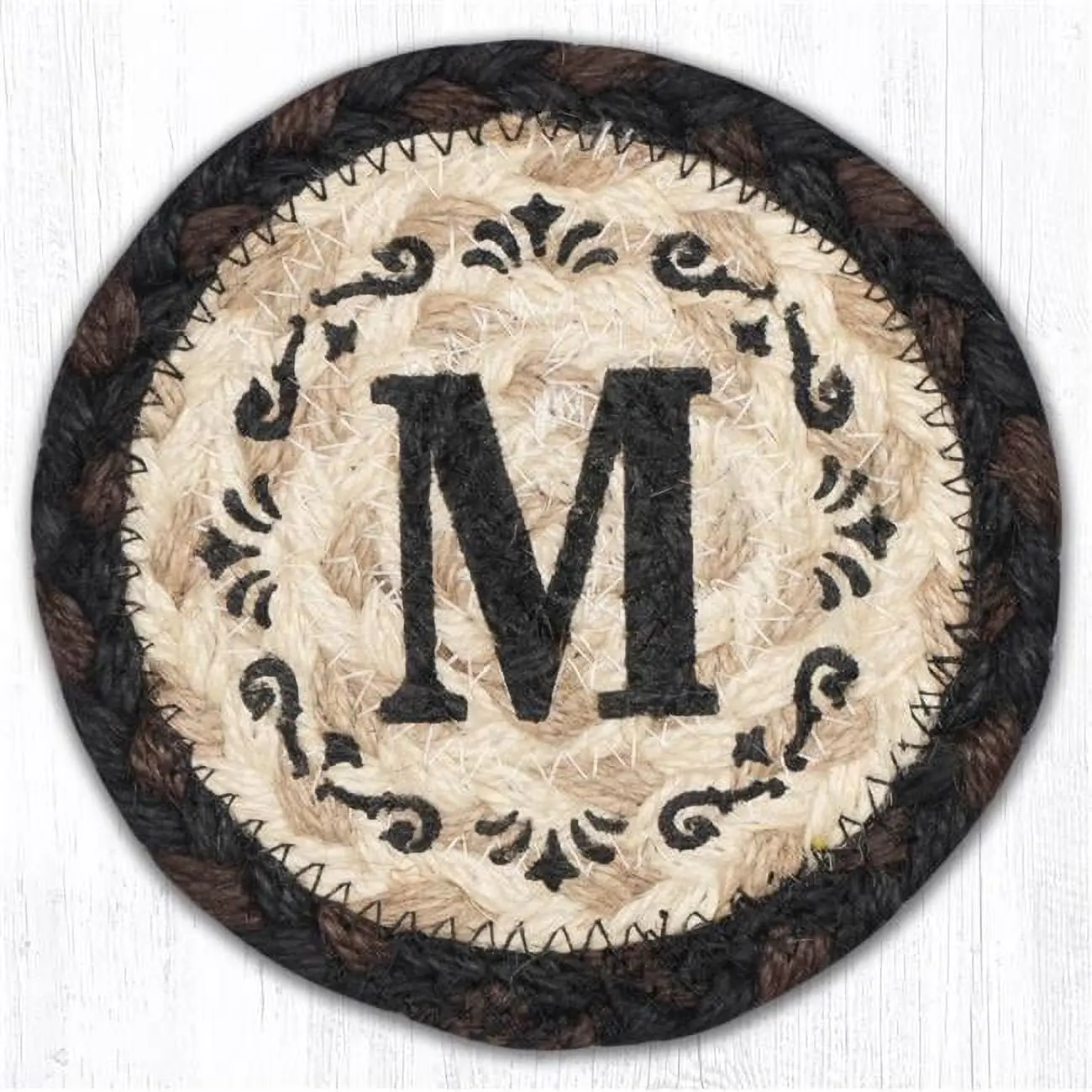 IC-313 M Monogram Printed Tableware Coaster, 5x5 in.