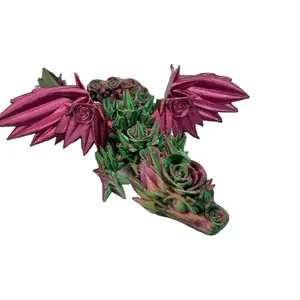 3D Printed Articulated Winged Baby Rose Dragon - Baby Dragon - Cinderwing3D - Fidget Toy