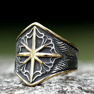 New Fashion 316L Stainless Steel Unique Star Rock Ring For Man Women Biker Jewelry Boyfriend Gift