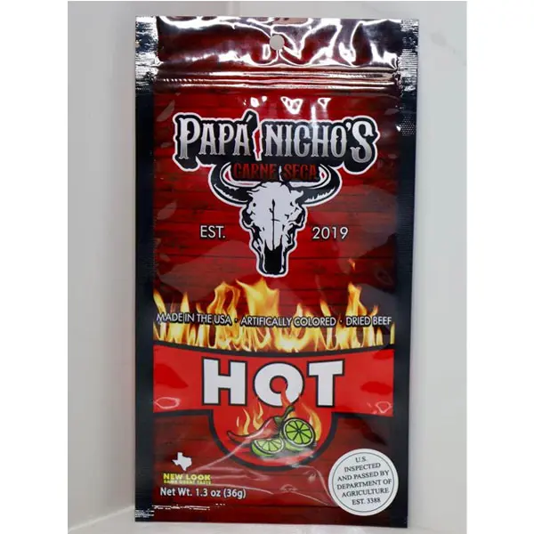 NEW LOOK - RED POWDER HOT Beef Jerky - Carne Seca