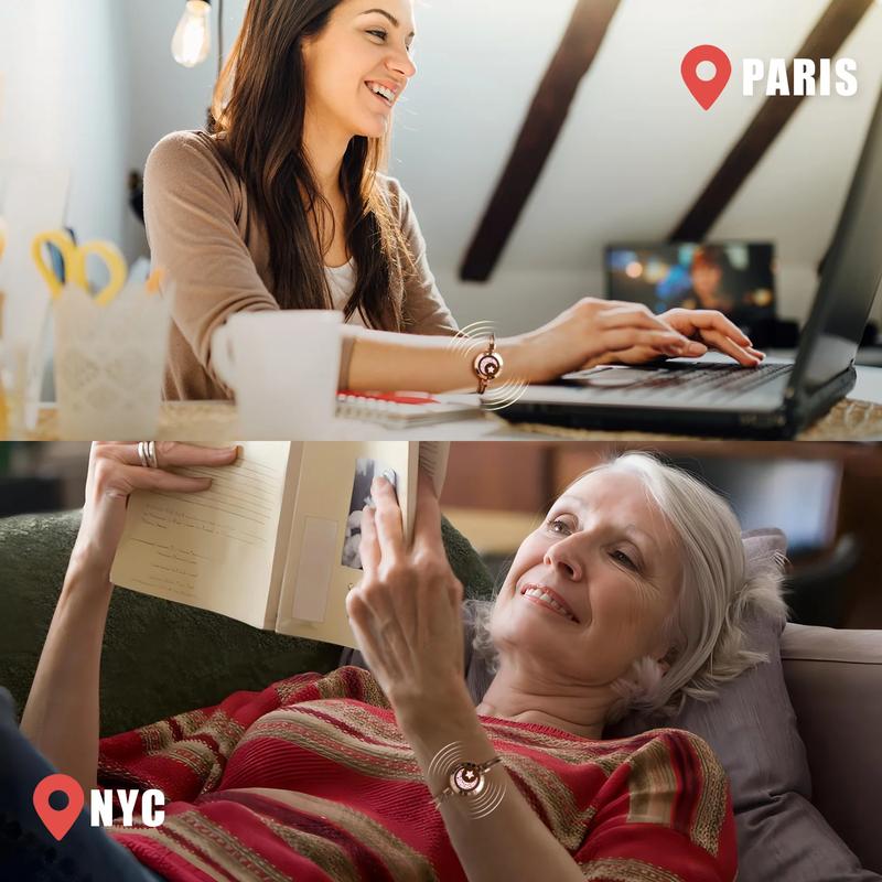 totwoo Long Distance Touch Bracelets, Meaningful Gift For Mom&Daughter or Bestie or Friends Anniversary Birthday