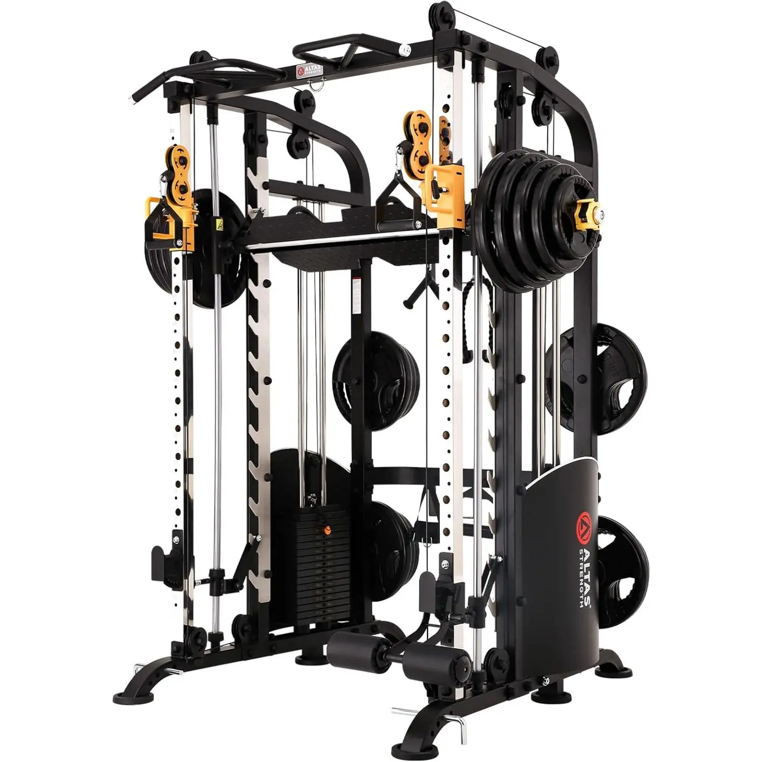 Altas Strength Smith Machine Home Gym 1000 lbs Capacity 2000 lbs Cables Strength Training Power Cages for Squats Presses Pulling Deadlifts Light Commercial Equipment Easy Assembly M810 | Guided full-body strength system for safer solo lifting, progressive