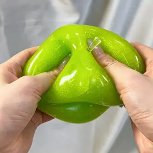 Green Apple Squishy Stress Balls Sensory Fidget Toy, Handmade Green Apple Mochi Ball, Soft Fidget Toy for Stress Anxiety Relief, Gift for Birthday Party Favors