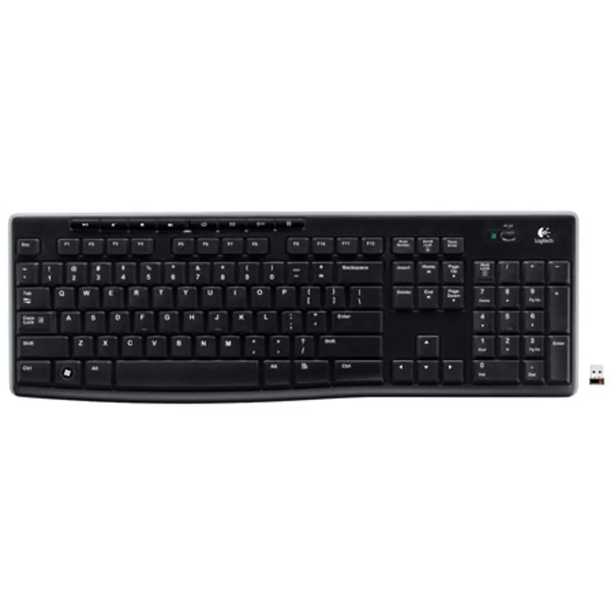 Logitech Logitech K270 Wireless RF USB Keyboard, 8 Hot-Keys, Black