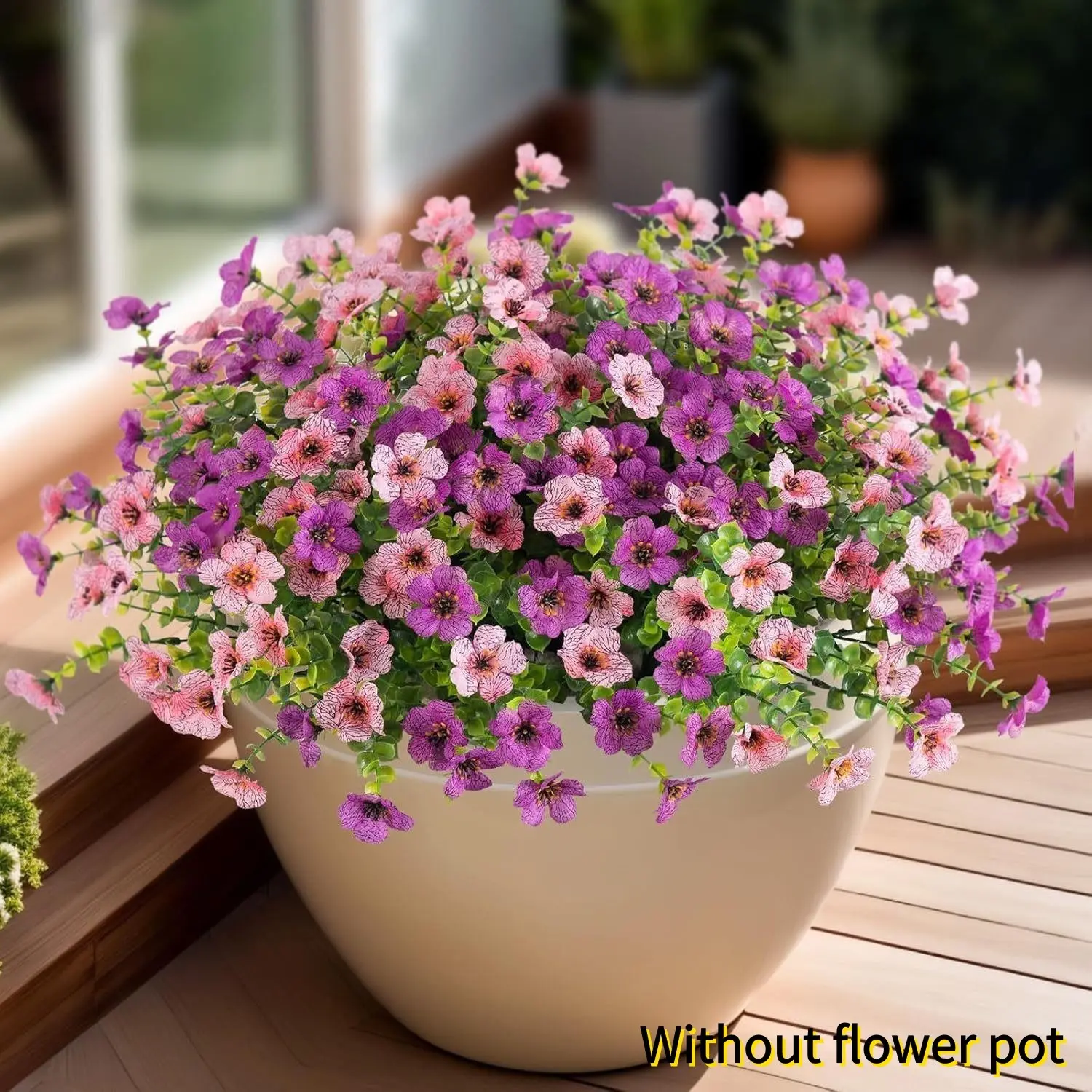 12 Bundles UV Resistant Artificial Daisy Flowers, Realistic Faux & Daisies, Decorative Flowers, No Maintenance Fake Flowers for Outdoor, Indoor & Garden Decorations Fake Flowers Plants