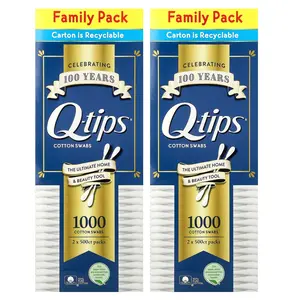 Q-tips Cotton Swabs, Family Pack, 2 Pack, 500 Swabs Each