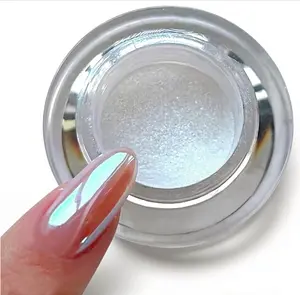 Pretty Diva Moonlight Chrome Nail Powder, Unicorn Mermaid Chrome Powder for Nails, Aurora Nail Powder Iridescent Nail Chrome Powder, Nail Art Glitter Decoration for Home DIY Salon Manicure Pigment