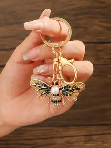 Water Drill Bee Keychain, Cute Lady Insect Decoration Pendant, Unique Bag Accessory, Fashionable & Stylish Design