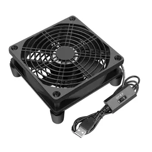 Computer Fan Quiet, 5V Powered Fan with Speed Controller for Router Modem Receiver DVR Xbox TV Box Cooling