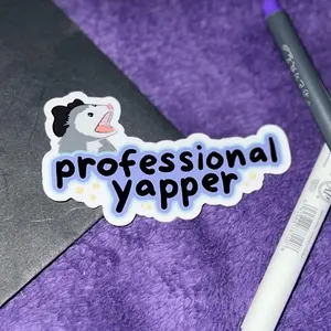 Professional Yapper Possum Sticker | Cute Possum Sticker, Born to Yap Water Bottle Sticker, Always Talking ADHD Sticker, Certified Silly Decor Decorative