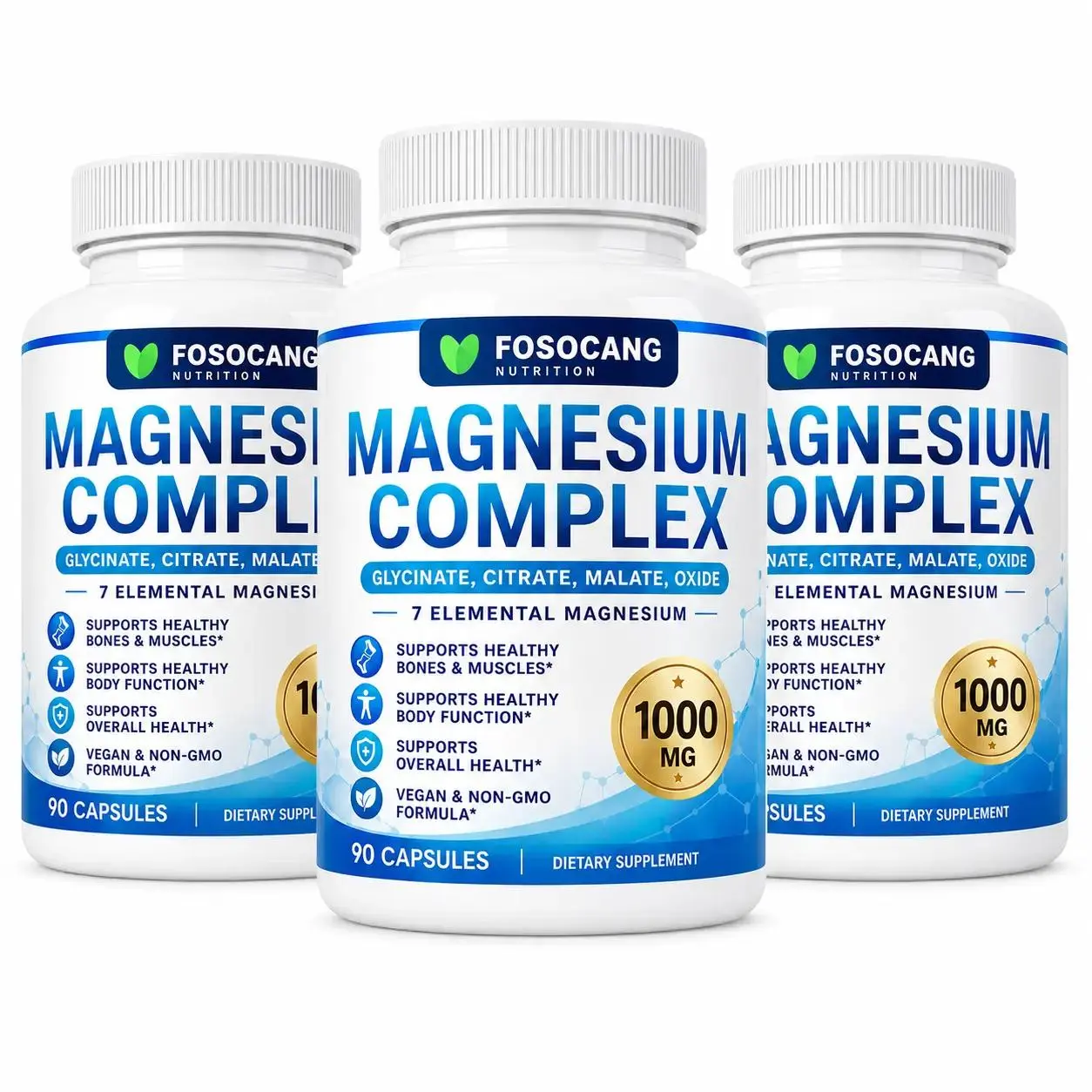 Magnesium Complex 1000mg Made with 7 Elemental Magnesium 90 Capsules limited time sale body wellness