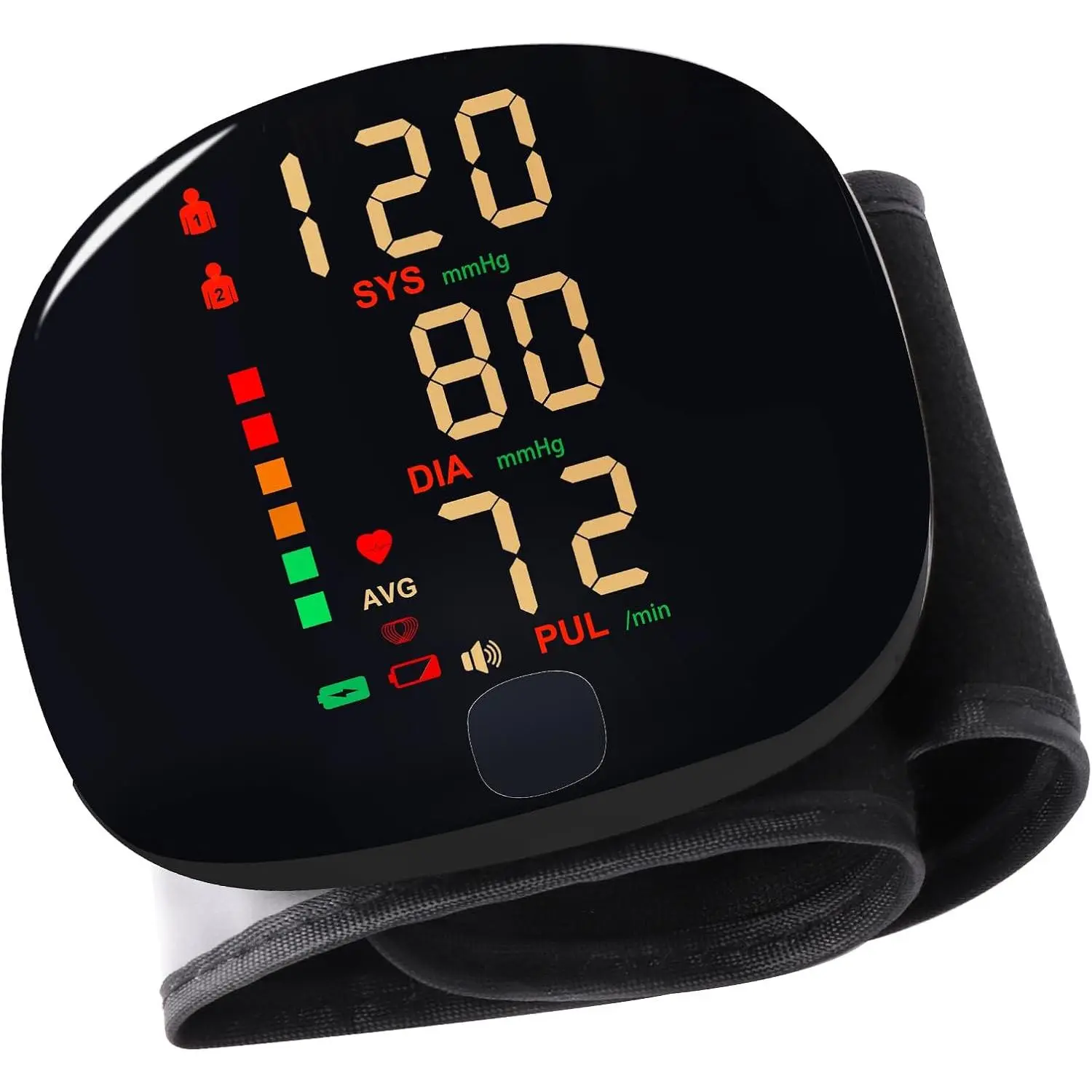 Rechargeable Wrist Blood Pressure Monitor with Voice Broadcast, Dual User Blood Pressure Cuff Wrist with USB-C Charging Cable, 2X 99 Memories & Carry Case