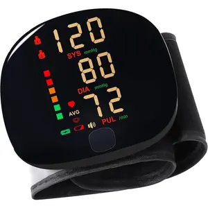 Rechargeable Wrist Blood Pressure Monitor with Voice Broadcast, Dual User Blood Pressure Cuff Wrist with USB-C Charging Cable, 2X 99 Memories & Carry Case