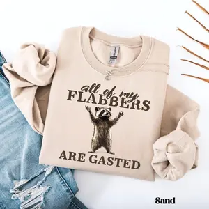 All of My Flabbers Are Gasted Sweatshirt, Funny Raccoon Sweater, Raccoon Graphic Long Sleeve T-Shirt, Funny Meme Hoodie, Vintage Retro Cartoon