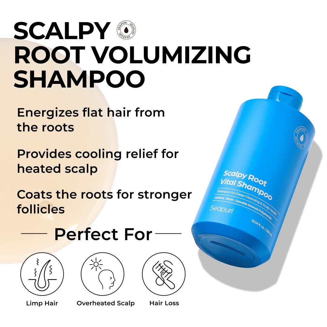 [Seapuri Official] Scalpy Vital Hair Care Set For Thinning Hair | Includes Root Vital Shampoo & Scalpy Scalp Serum | For Thinning Hair,Thickening, Volumizing Hair