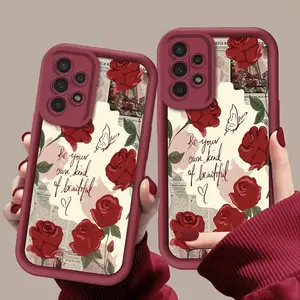 A Newspaper Rose Luxury Elegant Pattern Phone Case, TPU Shockproof Full Protection Case, Suitable for Samsung S21/22/23/24/25/NOTE20 PLUS ULTRA FE A13/14/15/16/17/33/34/35/36/52/53/54, Ideal Gift for Friends and Family, T90