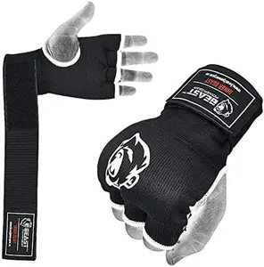 Beastpowergear Boxing Inner Gel Gloves (Pair) Quick Wrist Wrap Padded Knuckle Fist Protector Great Support for MMA, Kickboxing, Muay Thai & Martial Art Training Men & Women.