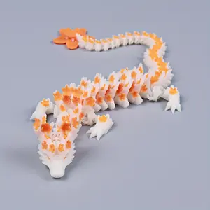 3D Printed One-piece Movable Joint Toys, Ornaments For Study, Bedroom And Living Room, Creative Luminous Dragon fake  flowers religious ornament home laundry  Decor Plastic Orange saving bank creative small gift wooden coin decor statue