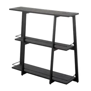 Converge Industrial Bookcase in Black Steel and Black Bambook, Bookcase Shelf for CDs/Movies/Books, Home Office Bookcase Shelf Storage Organizer, Modern Book Shelf for Bedroom/Living Room/Home Office tall bookshelf shelf bookcase ikea  bookshelf  hack