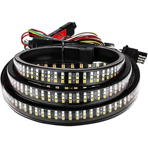 47" Truck Tailgate Light Bar, Triple Row LED Tail Light Strip with Brake Reverse Turning Signals Lights, Waterproof Flexible Rear Lights Strips for Trucks Trailers RVs