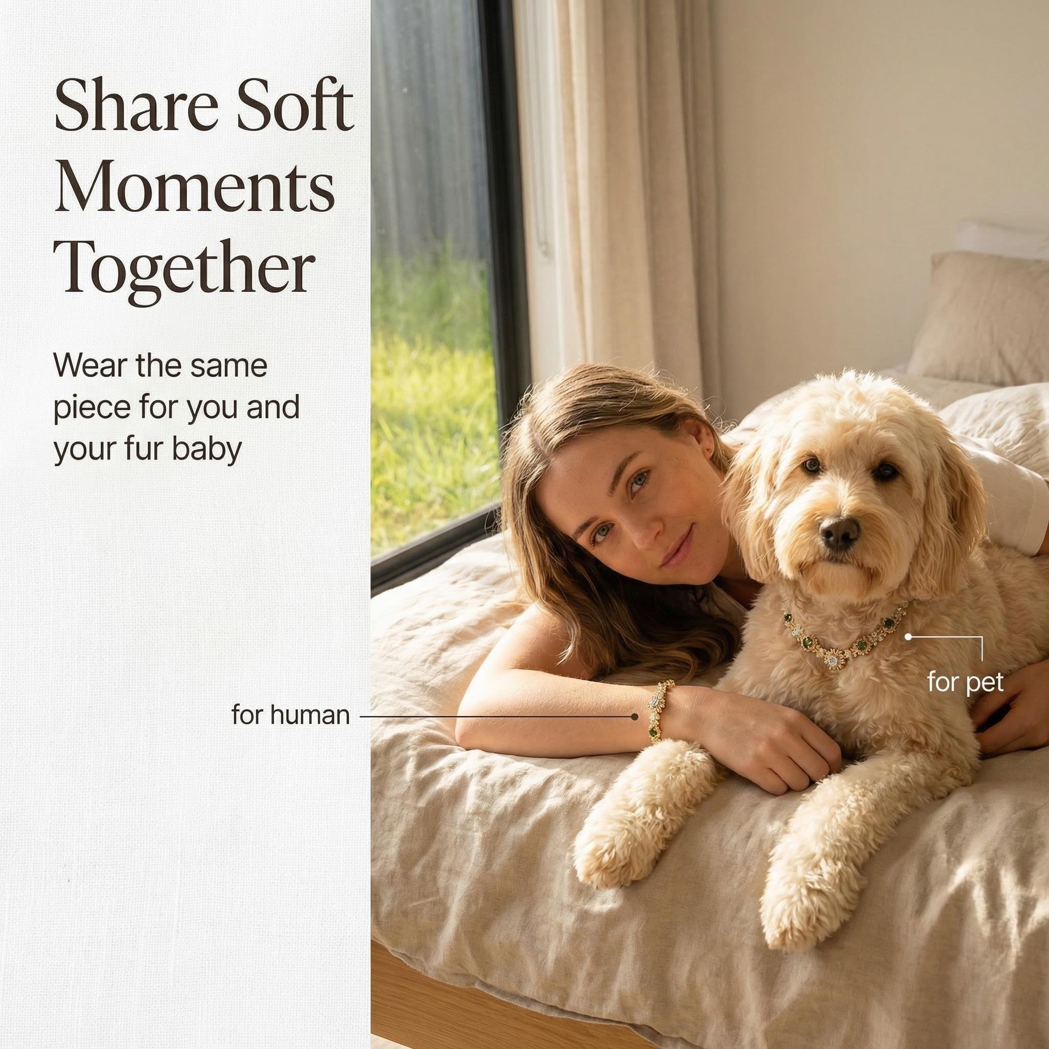 Furry Moss Dream-- Adjustable Human & Pet Necklace Set