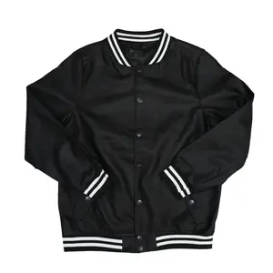 Men's Faux Leather Varsity Bomber Jacket for Coats - Menswear leather jacket