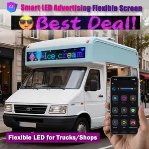 LED AD Devil Eye Display Pixel Panel Screen Message Scrolling Board Ultra-thin Soft Flexible App Control Light Car Display