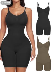 women's solid backless adjustable strap shapewear romper, high stretch seamless tummy control shaper, ladies waistband shaping bodysuit for all seasons, women's underwear, shapewear tummy control, womenswear