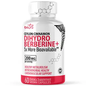 Dihydroberberine  200mg 60 Capsules - With Ceylon Cinnamon - 5X More Effective Than Regular Berberine HCL - Super Berberine with Ceylon Cinnamon - Dihydroberberine with Ceylon Cinnamon…