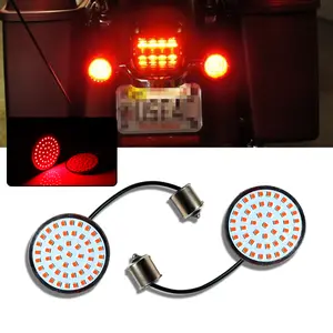 2pcs 48-LED Red 1156 Rear Turn Signal Panel Light For Harley Electra Glide Tour Glide Motorcycles