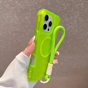 [LX]3-In-1 Magnetic Cellphone Case For Magsafe, Phone Case With Wrist Strap For IPhone 17 16 15 14 13 13 12 11 Pro Max Plus, Drop-Proof Design Essential Case For Men And Women, Shockproof Cover